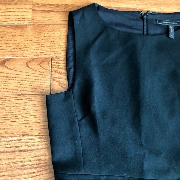 BCBGMAXAZRIA Color Block Sleeveless Black White Sheath Dress Women’s Size 8 - Picture 5 of 10